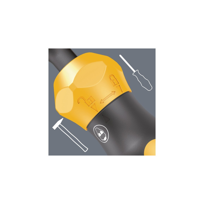 Wera Kraftform Kompakt 900 Imperial Set 1, mit Schlagschraubendreher, Bit-Satz(schwarz/gelb, 1/4