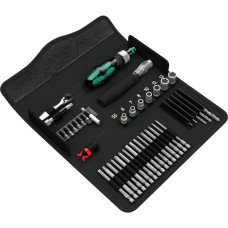 Wera Kraftform Kompakt H 1 Holz, 41-teilig, Werkzeug-Set(schwarz/grün, inkl. Zyklop Mini Bit-Ratsche, 1/4")