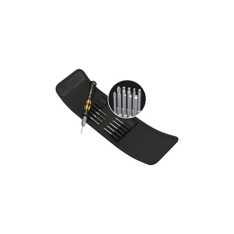 Wera Kraftform Kompakt Micro Set ESD/11 SB, Bit-Satz(inkl. Micro Steckgriff, mit Falttasche)