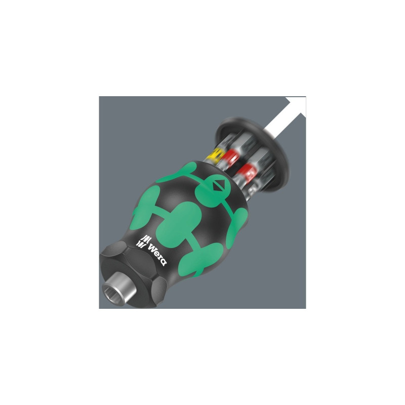 Wera Kraftform Kompakt Stubby Magazin 2 Bit-Satz(schwarz/grün, 7-teilig)