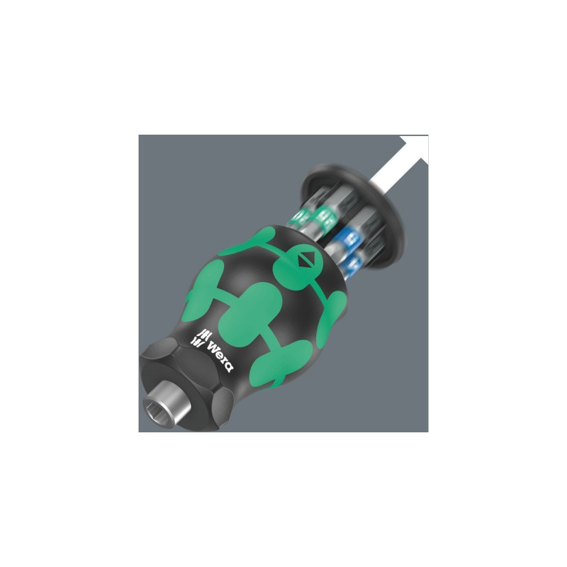 Wera Kraftform Kompakt Stubby Magazin 3 Bit-Satz(schwarz/grün, 7-teilig)
