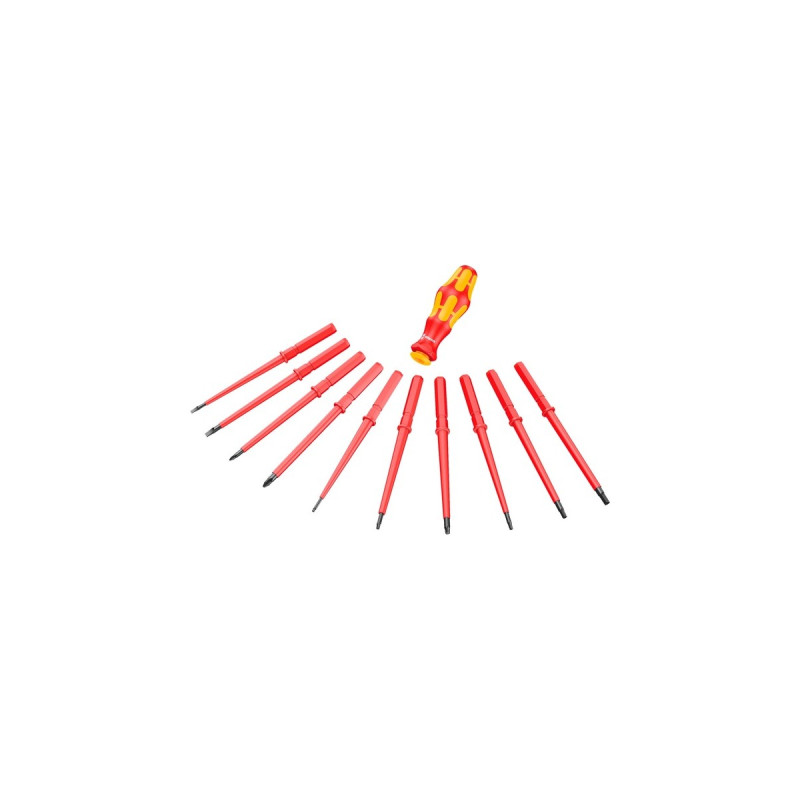Wera Kraftform Kompakt VDE 18 Imperial 1, 18-teilig, Schraubendreher(rot/gelb, inkl. 2 Steckgriffe, VDE-Wechselklingen)