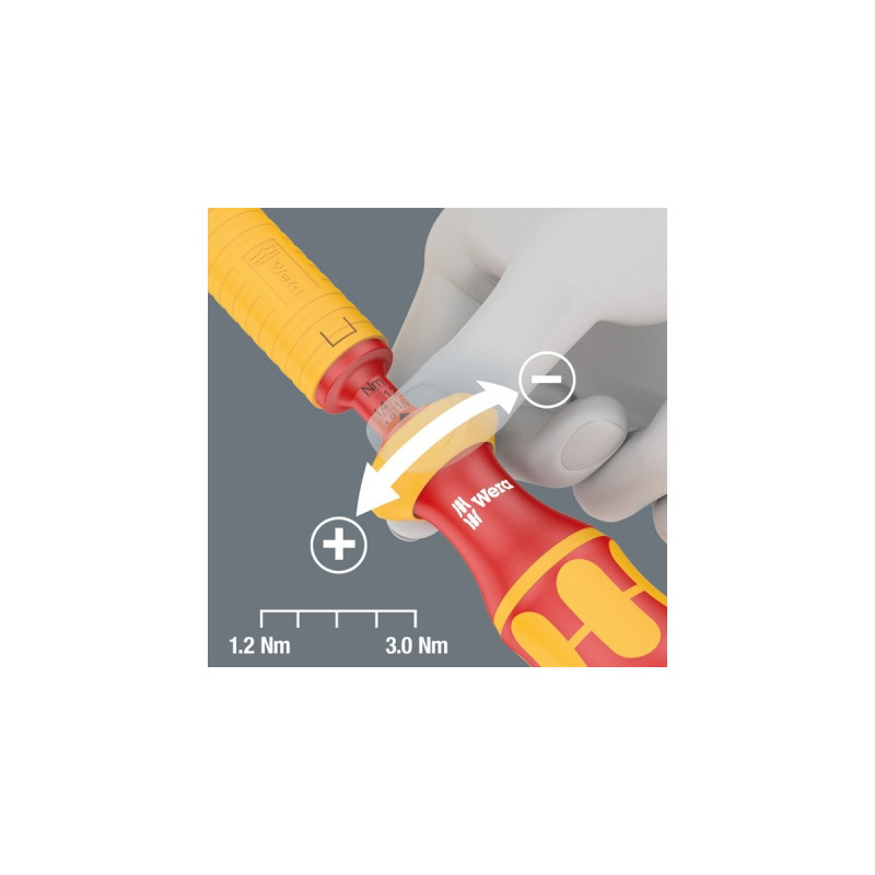 Wera Kraftform Kompakt VDE Torque Schraubendreher 1,2-3,0Nm(rot/gelb, 16-teilig, Drehmoment-Schraubendreher-Satz)