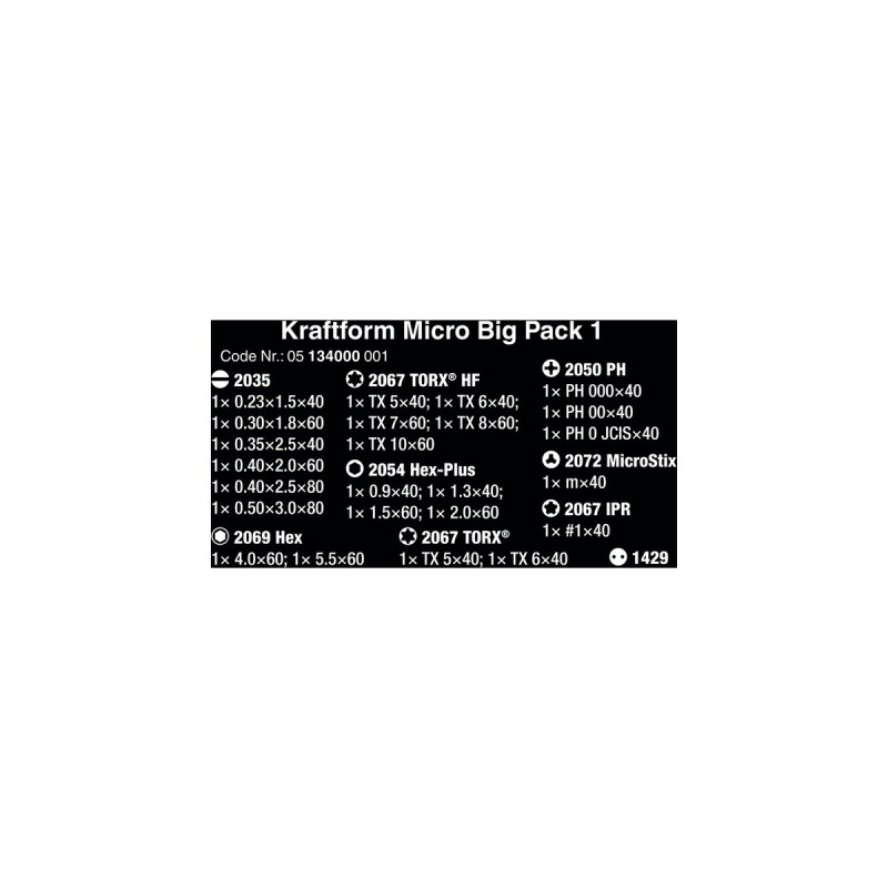 Wera Kraftform Micro Big Pack 1 Elektroniker-Schraubendrehersatz(schwarz/grün, 25-teilig)