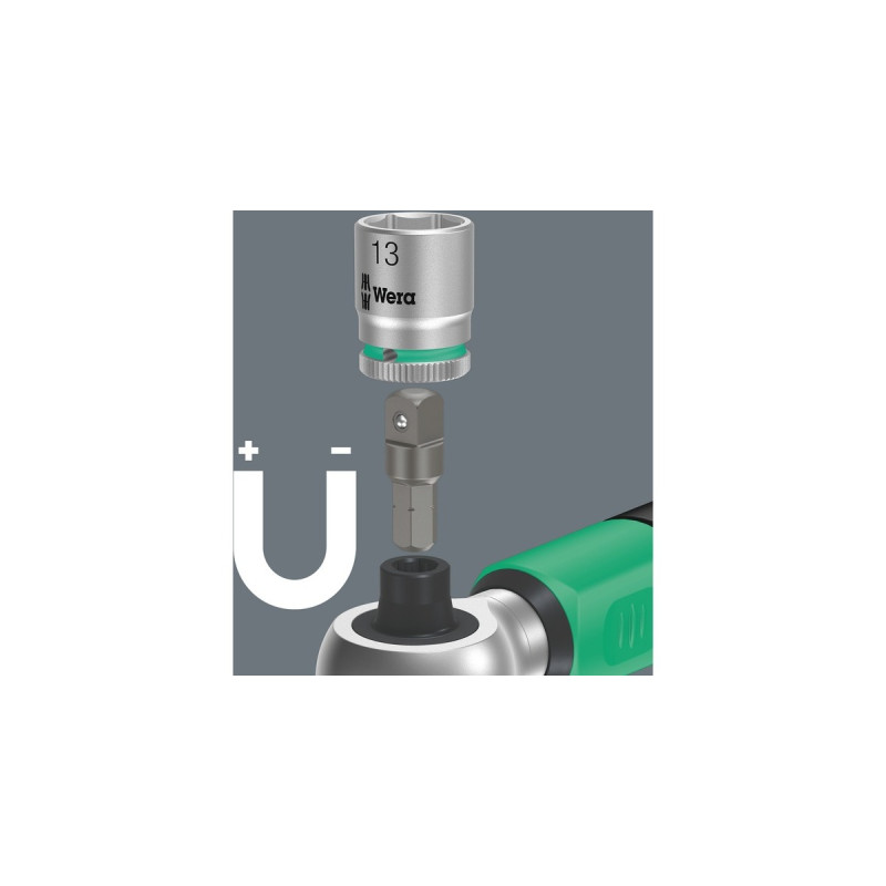 Wera Safe-Torque A2 Set 1, 23‑teilig, Drehmomentschlüssel(schwarz/grün, 1/4