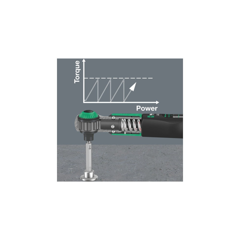 Wera Safe-Torque A2 Set 1, 23‑teilig, Drehmomentschlüssel(schwarz/grün, 1/4