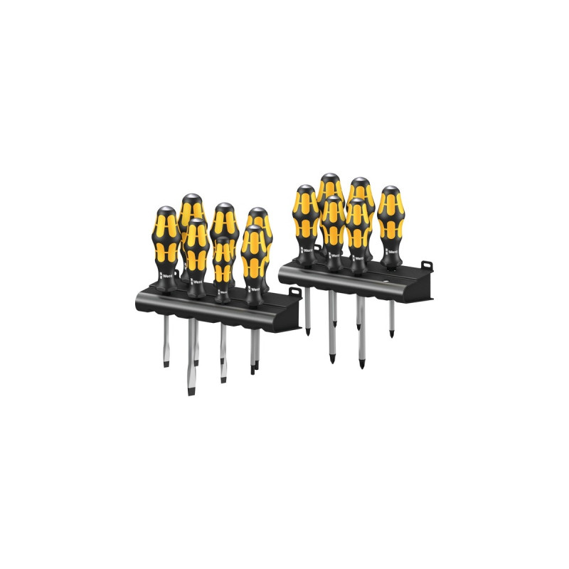 Wera Schraubendreher Satz Big Pack 900(schwarz/gelb, Kraftform-Griff, Schlagkappe)
