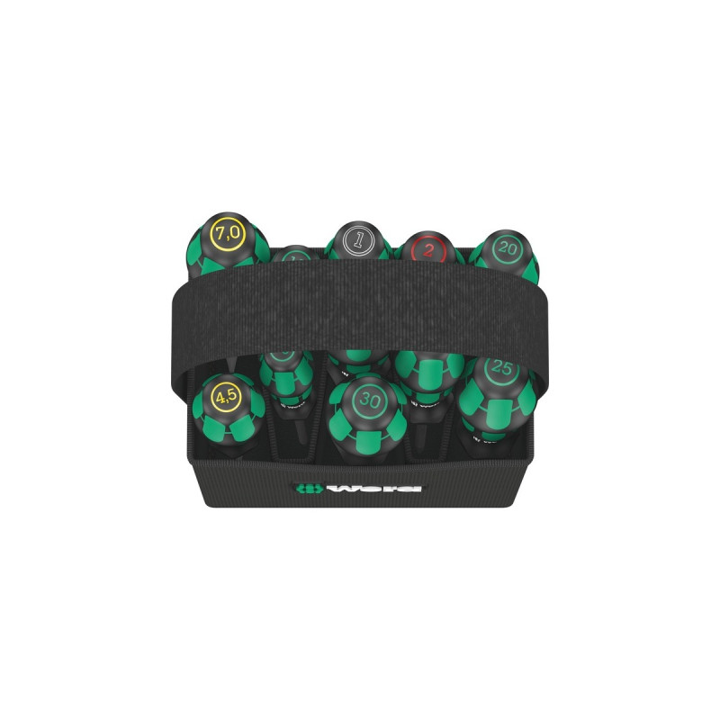 Wera Schraubendreher-Satz Kraftform 2go 300(schwarz/grün, 11-teilig, im Köcher Wera 2go 4)