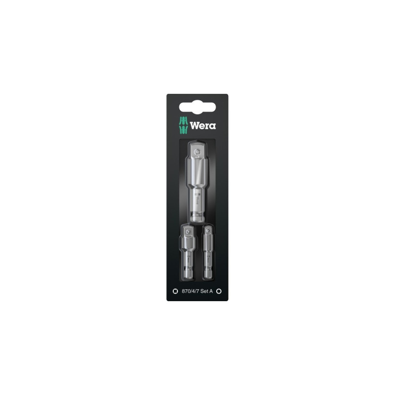 Wera Steckschlüssel Adapter-Satz 870/4/7 Set A SB(für Maschinenschrauber)
