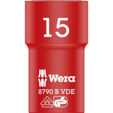 Wera VDE Zyklop-Steckschlüssel-Einsatz, 15mm, 3/8"(rot/gelb, isoliert bis 1.000 Volt)