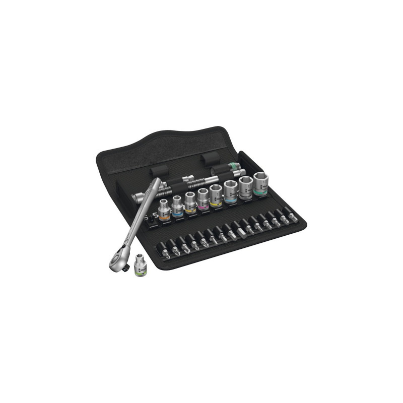 Wera Zyklop Metal-Knarrensatz 8100 SA 8, Werkzeug-Set(28-teilig, mit Umschaltknarre, 1/4