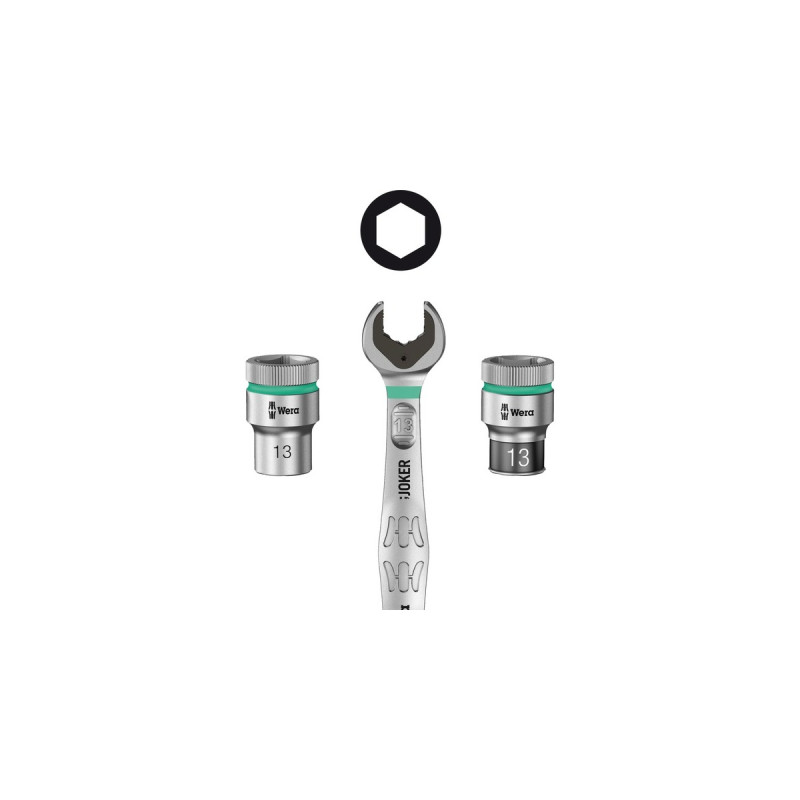 Wera Zyklop Speed-Knarrensatz 8100 SA 6, Werkzeug-Set(Speed-Knarre mit schwenkbarem Kopf, 1/4