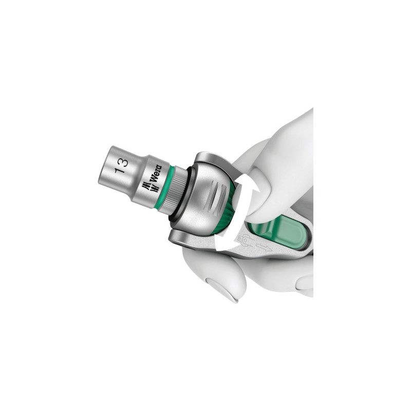 Wera Zyklop Speed-Knarrensatz 8100 SA 6, Werkzeug-Set(Speed-Knarre mit schwenkbarem Kopf, 1/4