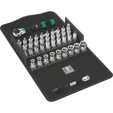 Wera Zyklop Speed Knarrensatz 8100 SA All-in, 1/4", 42-teilig, Werkzeug-Set(schwarz/grün, mit schwenkbarem Kopf, mit Haltefunktion)