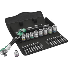 Wera Zyklop Speed-Knarrensatz 8100 SB 6, 3/8", 29-teilig, Werkzeug-Set(Speed-Knarre mit schwenkbarem Kopf)