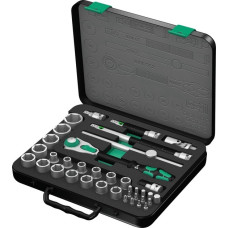 Wera Zyklop Speed-Knarrensatz 8100 SC 2, 37-teilig, Werkzeug-Set(schwarz/grün, Speed-Knarre mit schwenkbarem Kopf, 1/2")