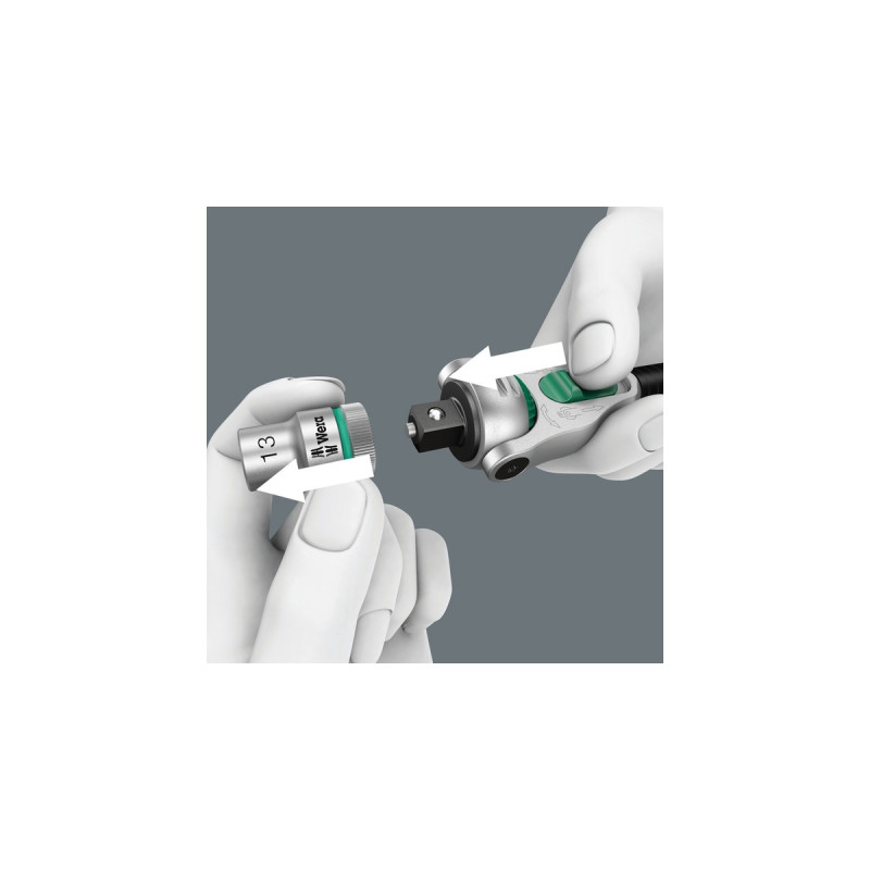 Wera Zyklop Speed-Knarrensatz 8100 SC 2, 37-teilig, Werkzeug-Set(schwarz/grün, Speed-Knarre mit schwenkbarem Kopf, 1/2