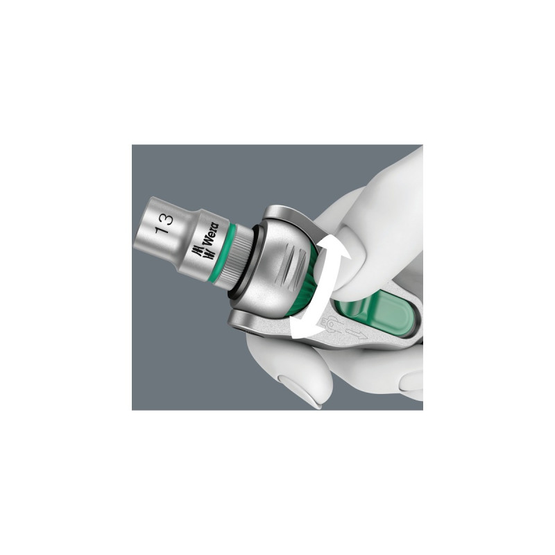 Wera Zyklop Speed-Knarrensatz 8100 SC 2, 37-teilig, Werkzeug-Set(schwarz/grün, Speed-Knarre mit schwenkbarem Kopf, 1/2