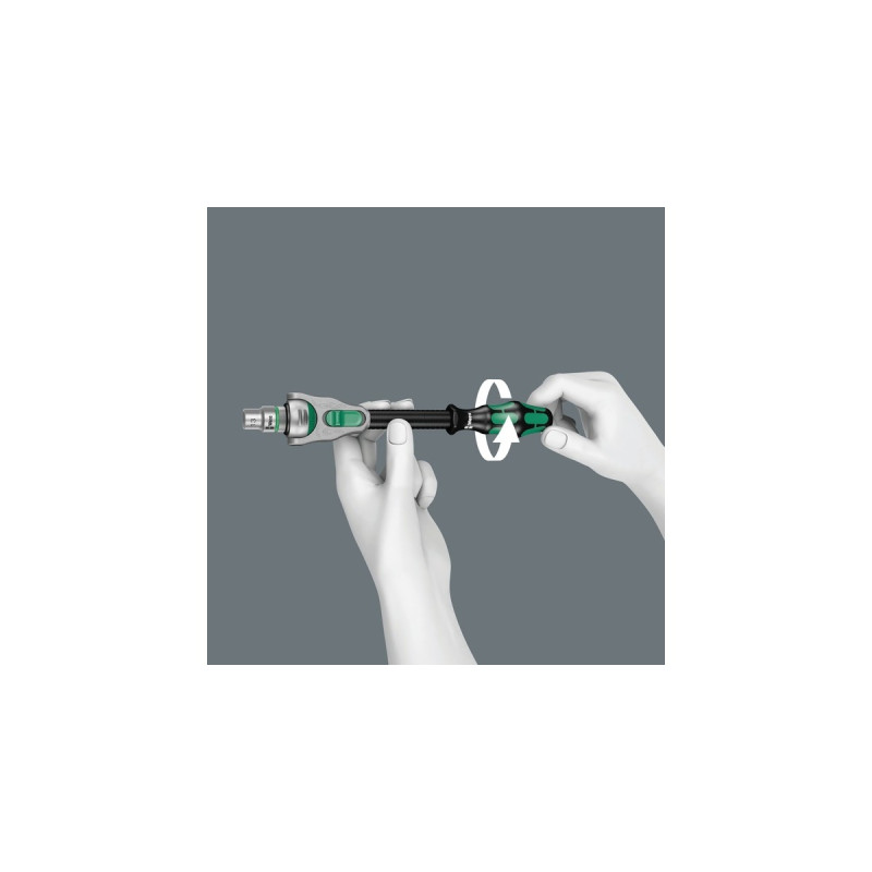 Wera Zyklop Speed-Knarrensatz 8100 SC 2, 37-teilig, Werkzeug-Set(schwarz/grün, Speed-Knarre mit schwenkbarem Kopf, 1/2