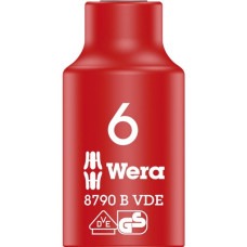 Wera Zyklop-Steckschlüssel-Einsatz 8790 B VDE, 6mm, 3/8"(rot/gelb, isoliert bis 1.000 Volt)