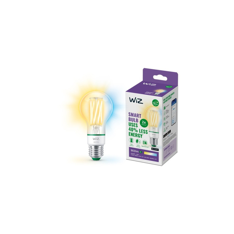 WiZ Filament LED-Lampe A60 60W E27(ersetzt 60 Watt, ultra-effizient)