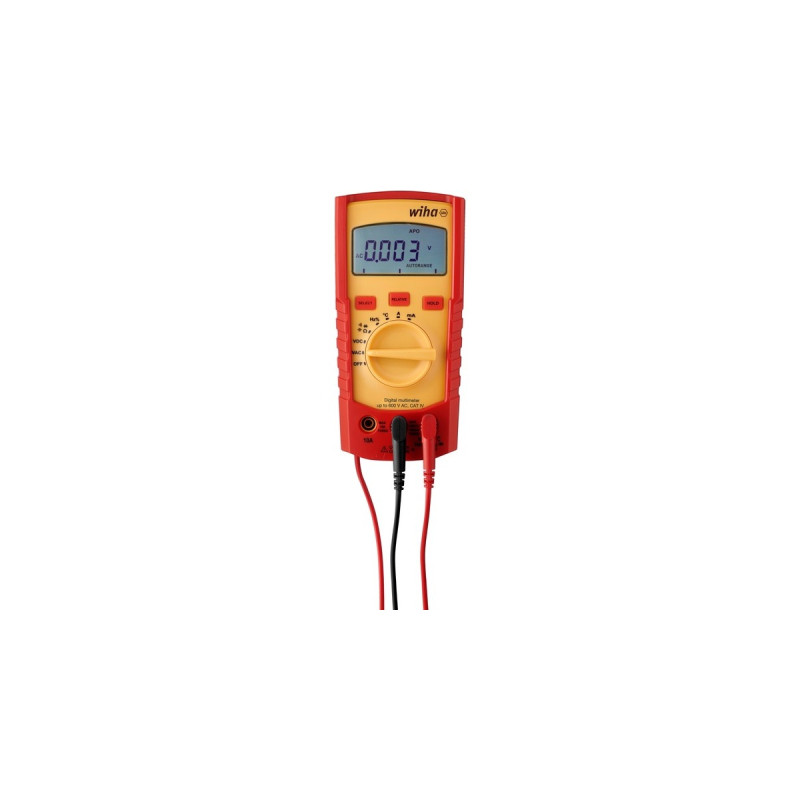 Wiha Digitales Multimeter 45215, bis 1.000 V AC, CAT IV, Messgerät(rot/gelb)