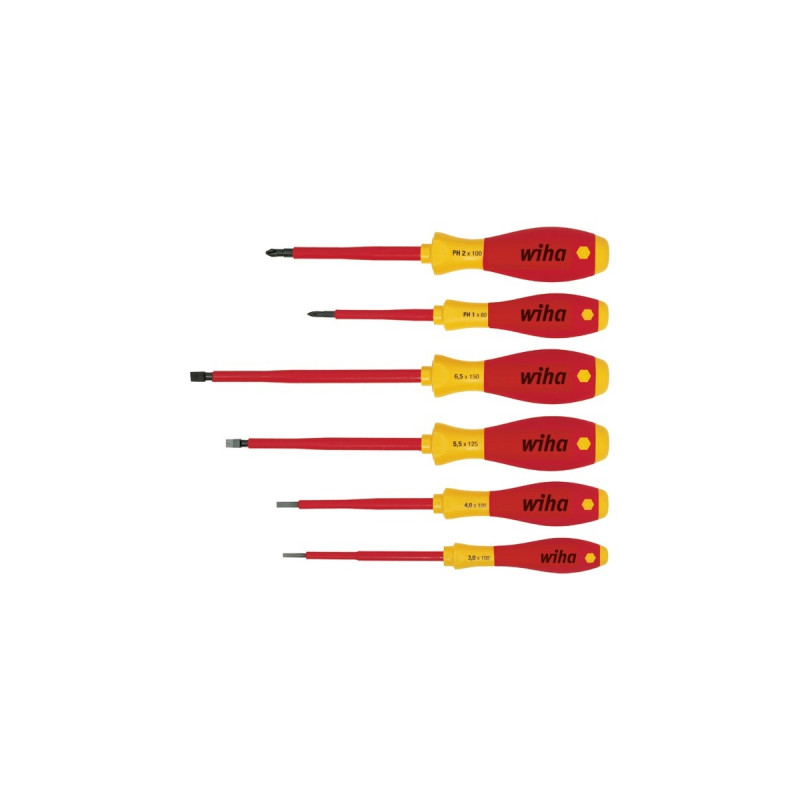 Wiha Schraubendreher-Set SoftFinish electric, 6-teilig(rot/gelb)