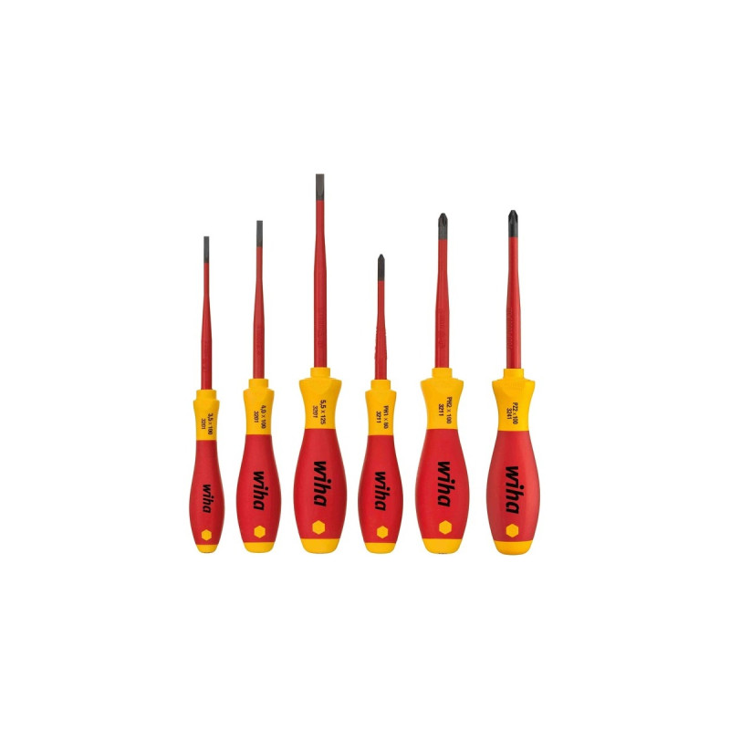 Wiha Schraubendreher-Set SoftFinish electric slimFix, 6-teilig(rot/gelb)