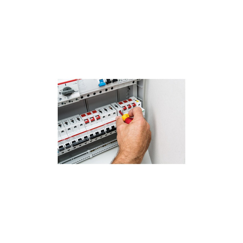 Wiha Schraubendreher mit Bithalter-Set SoftFinish electric slimVario, 4-teilig(rot/gelb, Stubby mit slimBits)