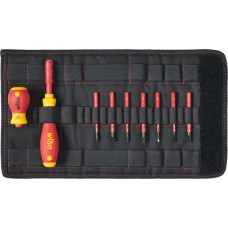 Wiha Schraubendreher mit Bithalter electric slimVario Starter-Set(rot/gelb, 10-teilig, mit slimBits und Stubby)