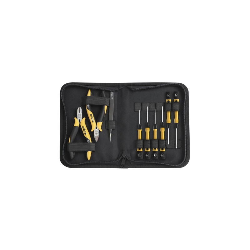 Wiha Werkzeug-Set ESD(rot/gelb, 10-teilig, mit Tasche)