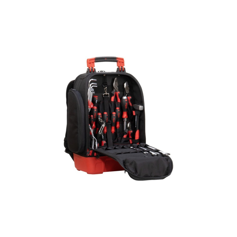 Wiha Werkzeugrucksack mechanic Set, Werkzeug-Set(schwarz/rot, 41-teilig, mit Rucksack)