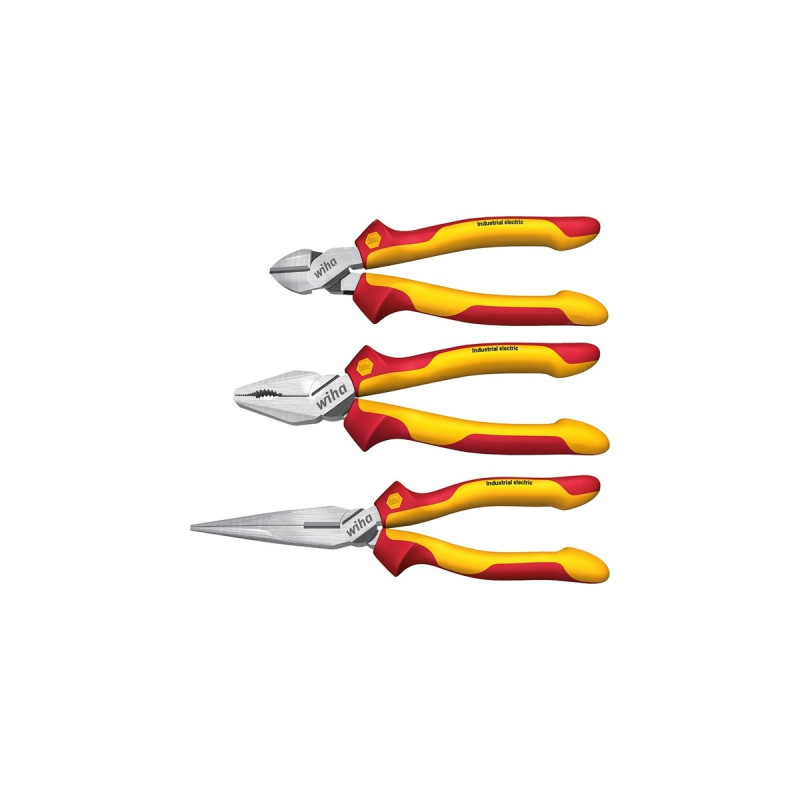 Wiha Zangen-Set Industrial electric, 4-teilig(gelb/rot)