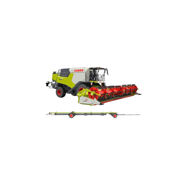 Wiking Claas Trion 720 Montana Convio 1080 und Transportwagen, Modellfahrzeug