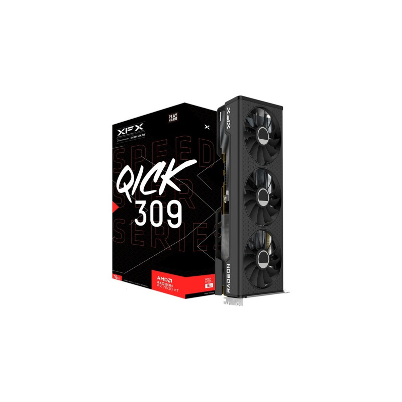 XFX Radeon RX 7600 XT SPEEDSTER SWFT210 CORE Gaming, Grafikkarte(RDNA 3, GDDR6, 3x DisplayPort, 1x HDMI 2.1)