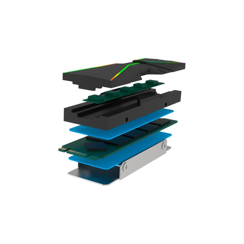 Xilence M2SSD.B.ARGB, Kühlkörper(schwarz, unterstützt M.2 2280 SSD)