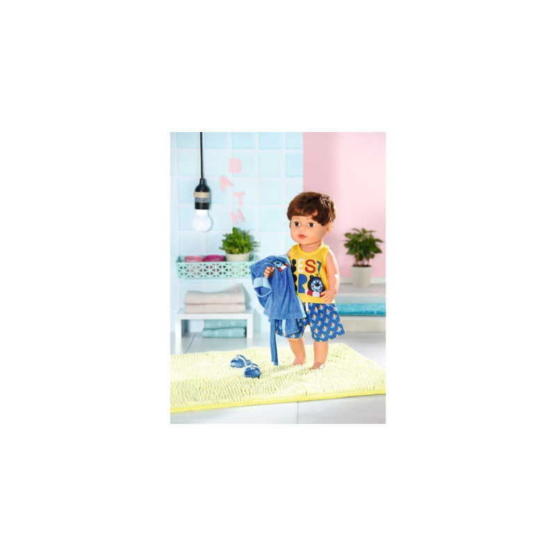 ZAPF Creation BABY born® Bath Deluxe Bademantel 43cm, Puppenzubehör(Bademantel, Shirt, Shorts und Schuhe)