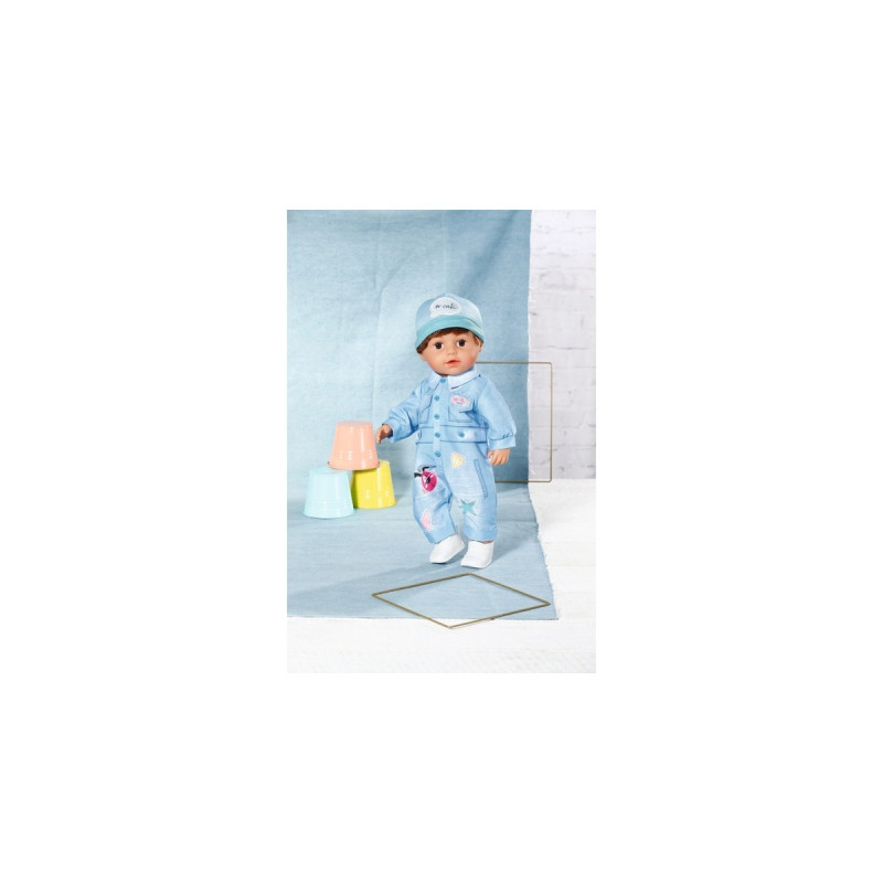 ZAPF Creation BABY born® Deluxe Jeans Overall 43cm, Puppenzubehör(Einteiler, Mütze und Schuhe)