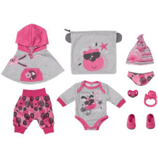 ZAPF Creation BABY born® Erstausstattung 43cm, Puppenzubehör(mit Poncho, Body, Hose, Mütze, Halstuch und Schuhen, inklusive Schnuller, Spielring und Turnbeutel)