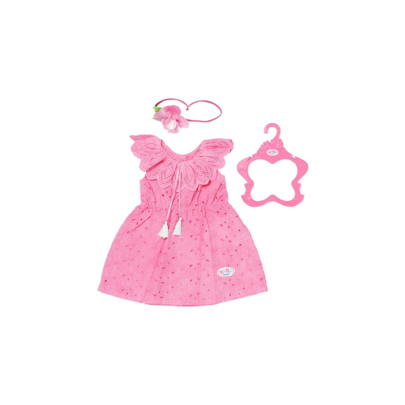 ZAPF Creation BABY born® Trend Blumenkleid 43cm, Puppenzubehör(Kleid und Haarband, inklusive Kleiderbügel)