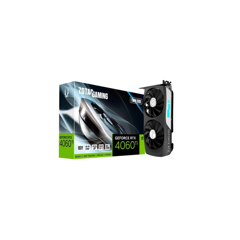 ZOTAC GeForce RTX 4060 Ti 16GB Twin Edge OC, Grafikkarte(DLSS 3, 3x DisplayPort, 1x HDMI 2.1)