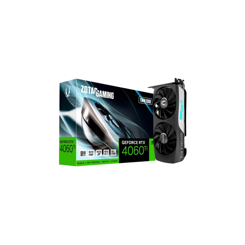 ZOTAC GeForce RTX 4060 Ti 8GB Twin Edge OC, Grafikkarte(DLSS 3, 3x DisplayPort, 1x HDMI 2.1)