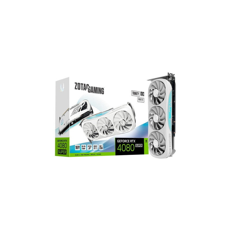 ZOTAC GeForce RTX 4080 SUPER Trinity OC White Edition 16GB, Grafikkarte(DLSS 3, 3x DisplayPort, 1x HDMI 2.1)