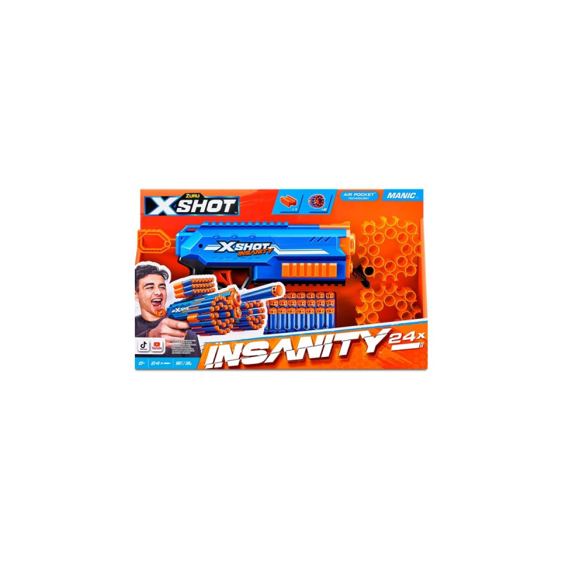 ZURU X-Shot - Insanity Blaster Manic, Dartblaster(inkl. 24 Darts)