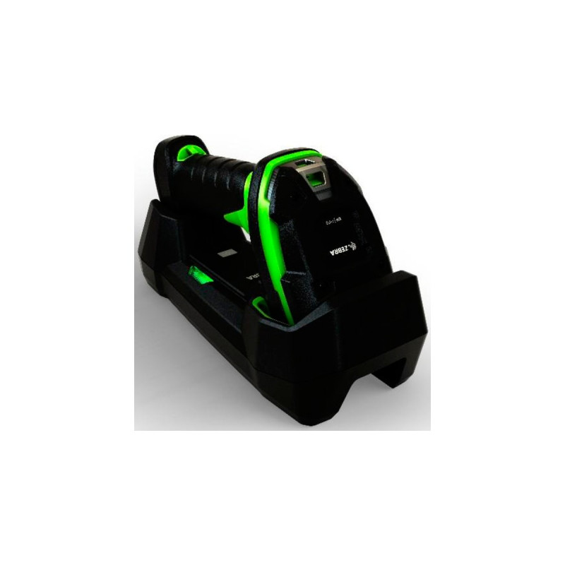 Zebra LI3678-ER, Barcode-Scanner(anthrazit/grün, Kit mit USB-Kabel, Netzteil und Ladestation, ohne Netzkabel)