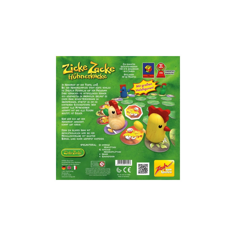 Zoch Zicke Zacke Hühnerkacke, Brettspiel(Sonderpreis Kinderspiel 1998)