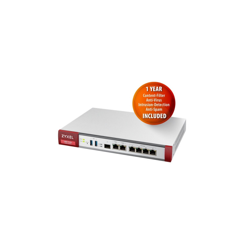 Zyxel USG FLEX 200 UTM Bundle, 1 Jahr, Firewall(inkl. 1 Jahr UTM Service Lizenz, lüfterlos)