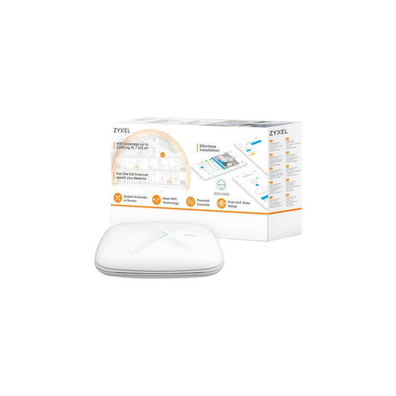Zyxel WSQ50 Multy X AC3000 Tri-Band WLAN-System Erweiterung, Mesh Router(weiß, 1 Stück)