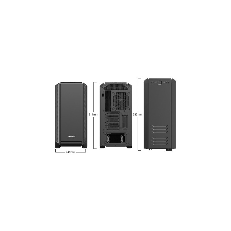 be quiet! SILENT BASE 601 Window Silver, Tower-Gehäuse(schwarz/silber, Tempered Glass)