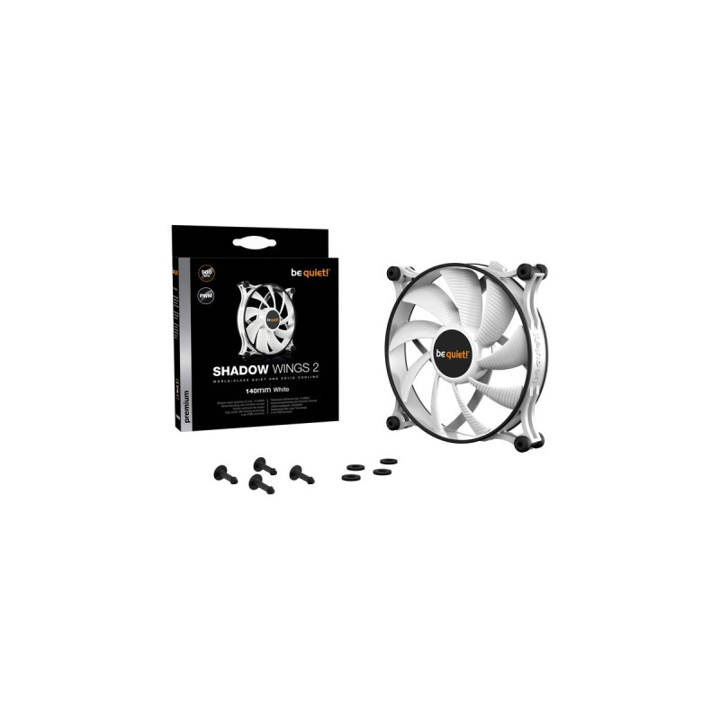 be quiet! Shadow Wings 2 PWM White 140 mm, Gehäuselüfter(weiß/schwarz)